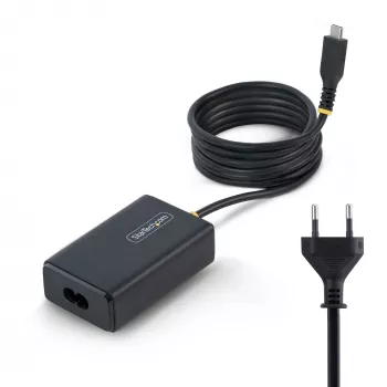 StarTech.com 65W USB-C Laptop Charger, 1.5m Tethered USB-C kabel, zasilacz Brick for Dell, XPS, HP ProBook, MacBook Pro, Microsoft Surface Pro