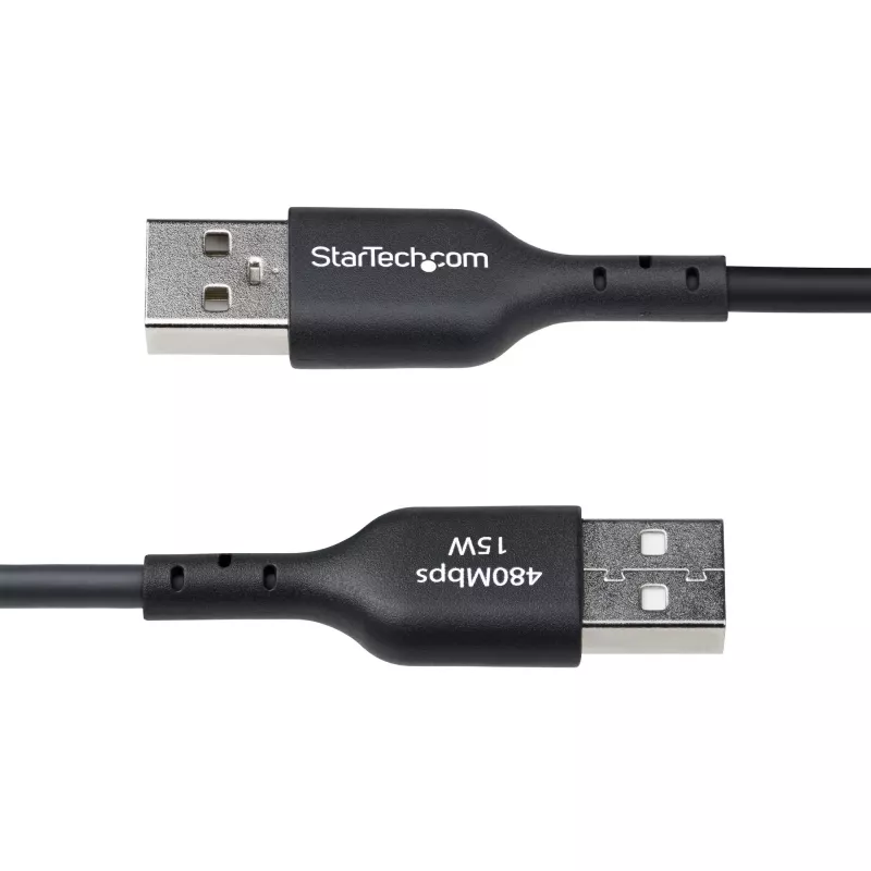 Kabel ładujący USB-A na USB-C StarTech.com 15 cm, ładowanie i synchronizacja, 3A, USB 2.0, powłoka TPE – czarny przewód ładujący USB