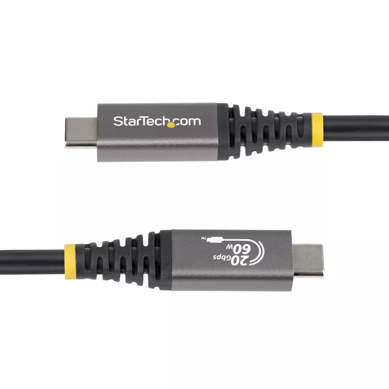 StarTech.com Kabel USB4 3 m (10 stóp), 20 Gb/s, z certyfikatem USB-IF, przewód USB-C, PD 60 W, 4K 120 Hz DP 2.1, powłoka TPE, czarny kabel USB-C