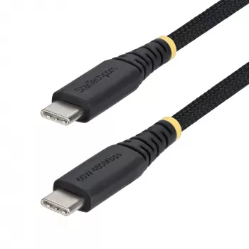 StarTech.com 3m (10ft) USB-C Charging kabel, 60W (3A) PD, Dual-Layer Braided Nylon/TPE Jacket, Rugged USB C Charging Cord, USB 2.0 Laptop Charger kabel