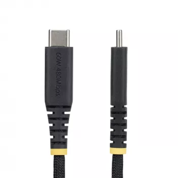 StarTech.com 3m (10ft) USB-C Charging kabel, 60W (3A) PD, Dual-Layer Braided Nylon/TPE Jacket, Rugged USB C Charging Cord, USB 2.0 Laptop Charger kabel