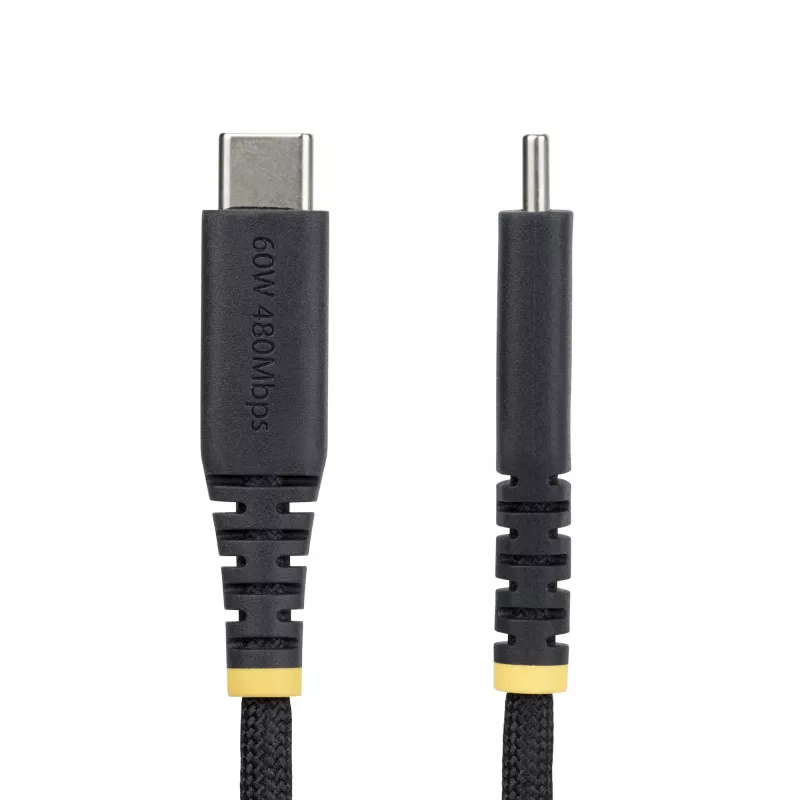 StarTech.com 3m (10ft) USB-C Charging kabel, 60W (3A) PD, Dual-Layer Braided Nylon/TPE Jacket, Rugged USB C Charging Cord, USB 2.0 Laptop Charger kabel