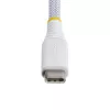 StarTech.com 0,3 m (1 ft) biały kabel ładujący USB-C, 60 W (3 A) PD, dwuwarstwowy oplot nylon/TPE, wytrzymały przewód ładujący USB-C, kabel do ładowania laptopa USB 2.0