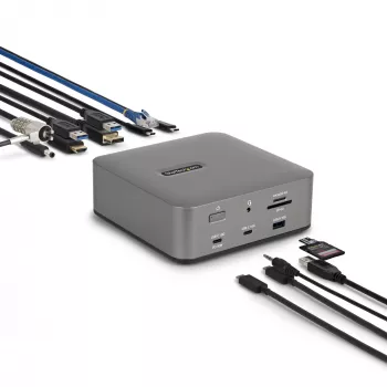 Stacja dokująca StarTech.com Thunderbolt 5, DP / HDMI, potrójny monitor do 4K 144 Hz lub podwójny 8K 60 Hz, 5 portów USB, ładowanie laptopa 140 W