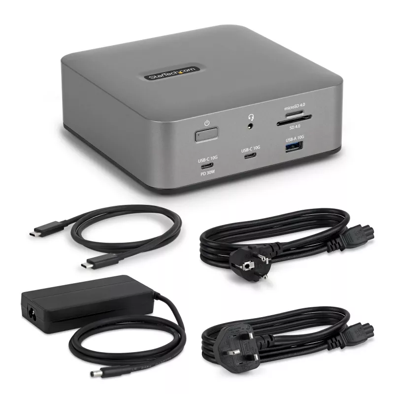 Stacja dokująca StarTech.com Thunderbolt 5, DP / HDMI, potrójny monitor do 4K 144 Hz lub podwójny 8K 60 Hz, 5 portów USB, ładowanie laptopa 140 W