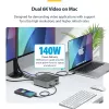 Stacja dokująca StarTech.com Thunderbolt 5, DP / HDMI, potrójny monitor do 4K 144 Hz lub podwójny 8K 60 Hz, 5 portów USB, ładowanie laptopa 140 W