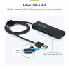 StarTech.com 4-Portowy Hub USB-A, 5 Gb/s, Zasilany z magistrali, USB-A do 4x Mini hub USB-A, Dodatkowo długi kabel hosta 2 stopy/61 cm, Tworzywo PCR, Przenośny hub USB do komputera stacjonarnego / laptopa