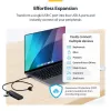 StarTech.com 4-portowy hub USB-C, 5 Gb/s, zasilany z magistrali, USB-C do 4x USB-A Mini Hub, dodatkowo długi kabel hosta 61 cm, plastik PCR, przenośny hub USB do komputera stacjonarnego / laptopa