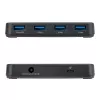 StarTech.com 4-portowy hub USB-A, 5Gbps, samozasilany, kabel hosta 2-w-1 USB-C i USB-A, 1x port ładowania BC 1.2, zasilacz 24W w zestawie, MacBook i Windows