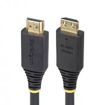 StarTech.com 30cm (1ft) High Speed HDMI kabel z Gripping Connectors, 4K 60Hz/1440p 144Hz, HDR10/HDCP 2.2/ARC, 18Gbps, UHD HDMI Cord for TV/Monitor/Display, TPE Jacket