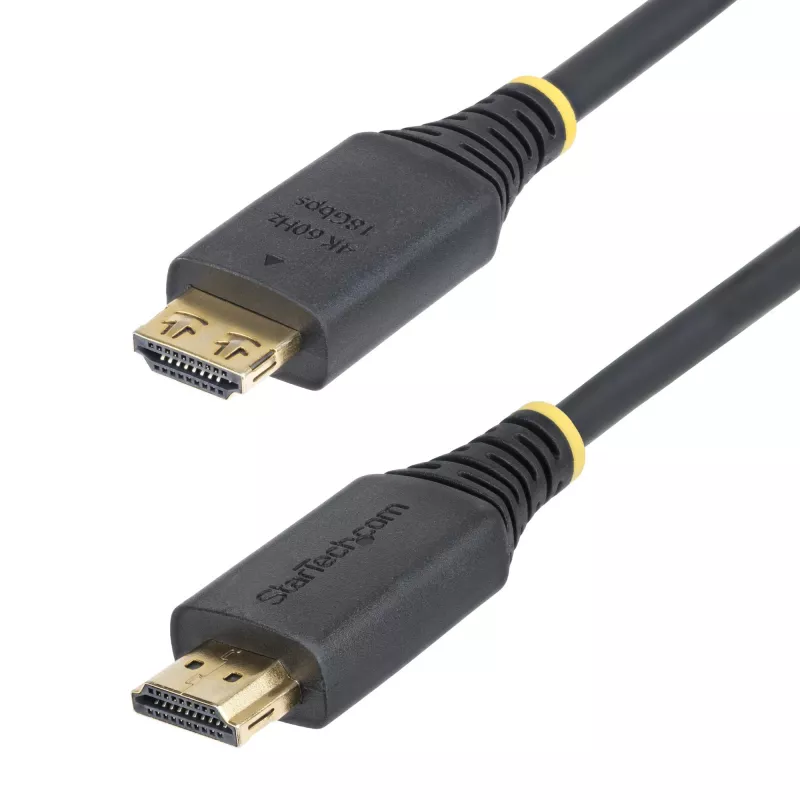 StarTech.com 30cm (1ft) High Speed HDMI kabel z Gripping Connectors, 4K 60Hz/1440p 144Hz, HDR10/HDCP 2.2/ARC, 18Gbps, UHD HDMI Cord for TV/Monitor/Display, TPE Jacket