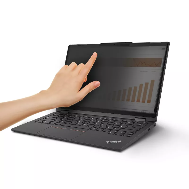 StarTech.com Lenovo X13 Yoga Gen 4 Bright Privacy Screen Filter z dotykiem, Flip-Over, 75% przepuszczalności światła, antyodblaskowy filtr prywatyzujący, kąt widzenia +/- 30°