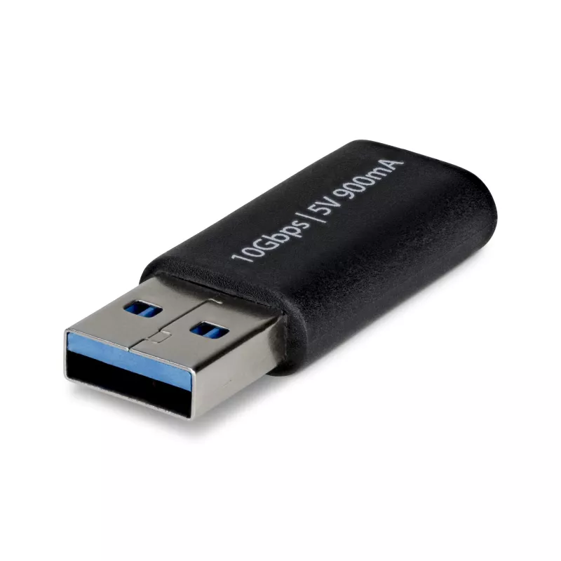 StarTech.com Adapter USB-A na USB-C, wtyk USB-A na gniazdo USB-C, USB 10 Gb/s, 5 V 900 mA, adapter USB na USB-C do ładowarek/hubów USB-A