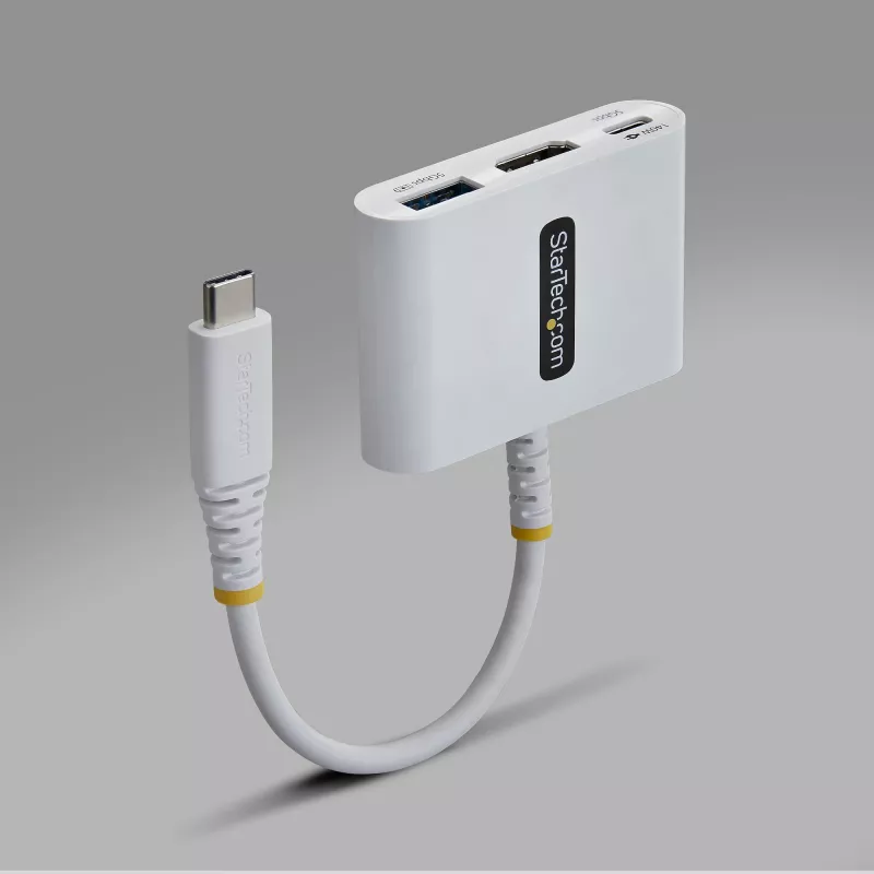 StarTech.com USB-C do HDMI wieloportowy adapter z ładowaniem PD 140 W, HDMI 4K 60 Hz, hub USB 5 Gb/s, minidok do MacBooka / Della / Thinkpada / HP / iPada / tabletów