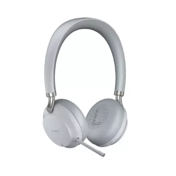 Yealink BH72 Zestaw słuchawkowy Przewodowy i bezprzewodowy Na głowę Rozmowy/Muzyka USB typu A Bluetooth Podstawka ładująca Jasnoszary