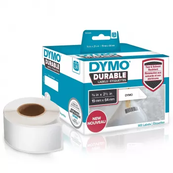 DYMO LW Durable Labels - 19 x 64 mm - 1933085, Biała, Samoprzylepna etykieta do drukarki, Polipropylen (PP), Trwała, Prostokąt, -18 - 50 °C