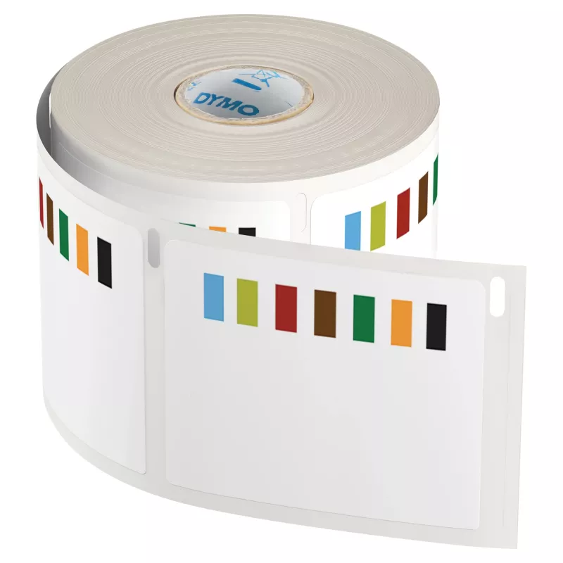 Oryginalne etykiety rotacyjne DYMO LabelWriter dla branży spożywczej | 54 mm x 70 mm | 400 samoprzylepnych etykiet z kolorowym kodem | Do drukarek etykiet LabelWriter