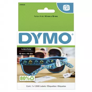 Oryginalne etykiety cenowe DYMO LW 2-Up | 10 mm x 19 mm | Etykiety do drukarek etykiet LabelWriter | 1 rolka 1500 naklejek cenowych