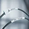 DYMO Rhino Industrial Heat-Shrink kabel Label Tubes | 19 mm x 1.5 m | Czarny Print on biały | Self-Adhesive | for Rhino Label Makers