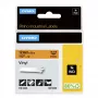 DYMO Rhino Industrial Vinyl Labels | 12 mm x 5.5 m | Czarny Print on pomarańczowy | Self-Adhesive | for Rhino & LabelManager Label Makers