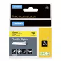 Etykiety DYMO Rhino Industrial Flexible Nylon | 12 mm x 3,5 m | Czarny nadruk na żółtym tle | Samoprzylepne | Do drukarek etykiet Rhino i LabelManager