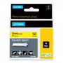 DYMO Rhino Industrialne elastyczne etykiety nylonowe | 24 mm x 3,5 m | Czarny nadruk na żółtym | Samoprzylepne | do Rhino i LabelManager