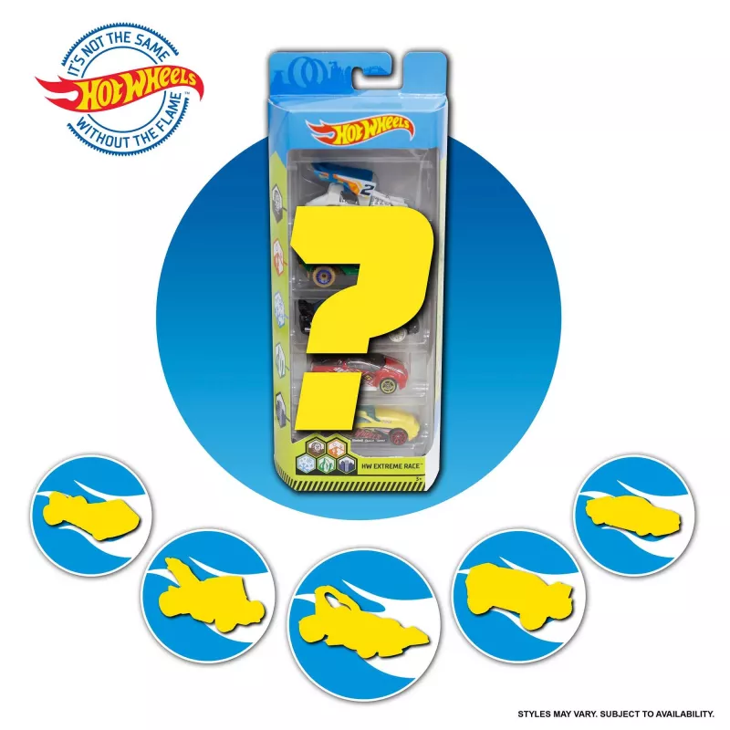 Hot Wheels 5-Car Pack asortyment, Zestaw pojazdów, 3 lat(a), Różne kolory