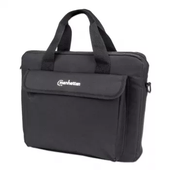 Torba na laptopa Manhattan London 12,5 cala, ładowana od góry, czarna, niski koszt, kieszeń na akcesoria, pasek na ramię (odpinany), etui na notebooka, trzyletnia gwarancja