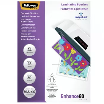 Fellowes ImageLast A4 80 mikronów folia do laminowania - 25 szt., błyszcząca, przezroczysta, A4, 0,08 mm, 210 mm, 1 mm