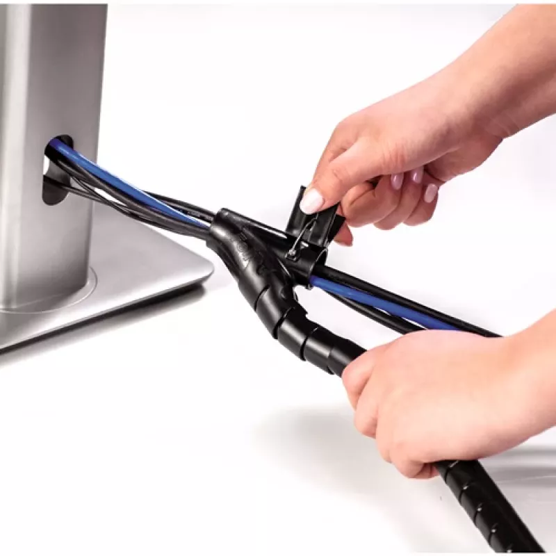 Fellowes CableZip - Czarny, Osłona na kable, Biurko, Czarny