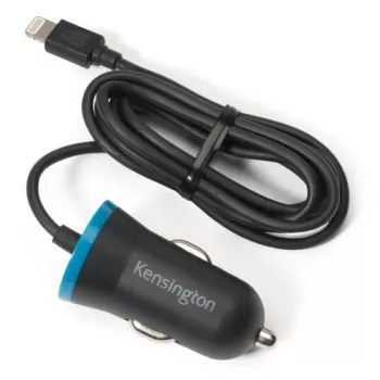 Kensington PowerBolt™ 2.4 Ładowarka samochodowa — Czarna, Auto, Gniazdo zapalniczki, 1 m, Czarna