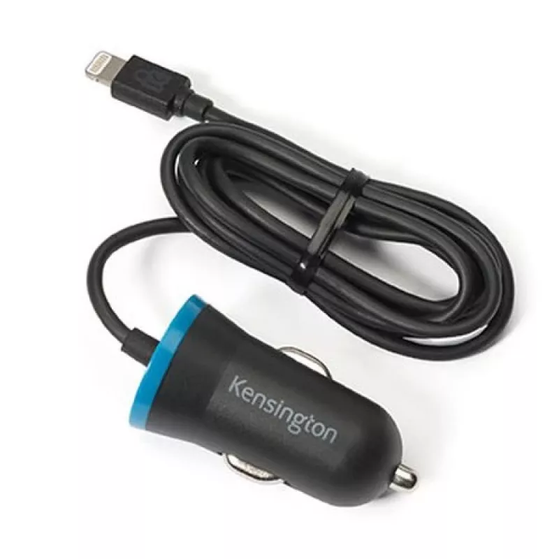 Kensington PowerBolt™ 2.4 Ładowarka samochodowa — Czarna, Auto, Gniazdo zapalniczki, 1 m, Czarna