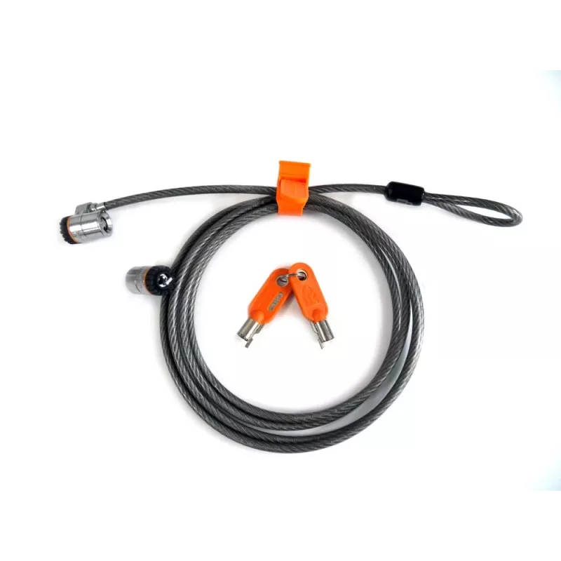 Kensington MicroSaver® Keyed Twin Laptop Lock, 2,2 m, okrągły klucz, stal