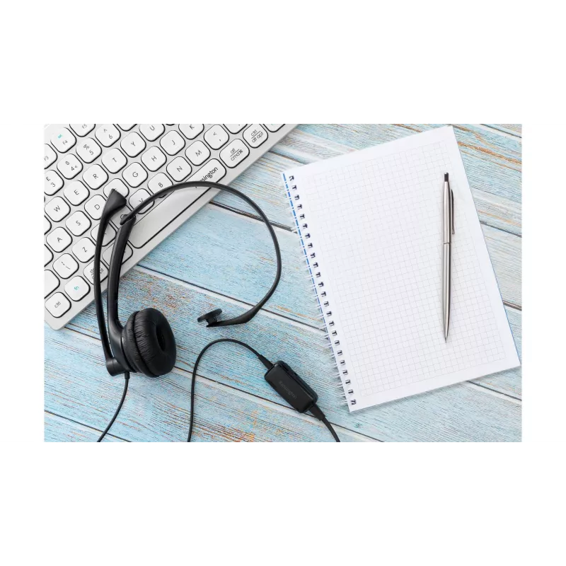Kensington USB Mono Headset z Inline Controls, Wired, Office/Call center, Headset, Czarny