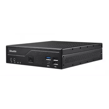 Shuttle cienki PC DH610 , S1700, 1x HDMI, 2x DP , 1x 2.5 inch, 2x M.2, 2x LAN (Intel 1G + 2.5G), 2x COM, praca ciągła 24/7, w zestawie VESA