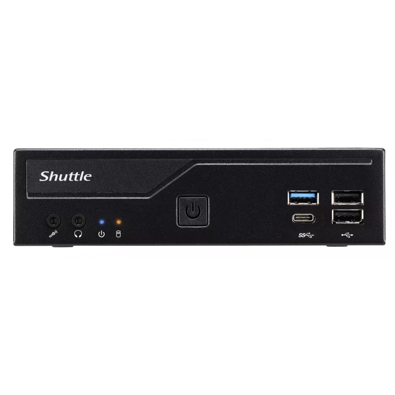 Shuttle cienki PC DH610 , S1700, 1x HDMI, 2x DP , 1x 2.5 inch, 2x M.2, 2x LAN (Intel 1G + 2.5G), 2x COM, praca ciągła 24/7, w zestawie VESA
