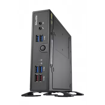 Shuttle XPC cienki Barebone DS50U5, i5-1335U, 2x LAN (1x 2.5Gbit, 1x 1Gbit), 1xCOM, 1xHDMI, 1xDP, 1x VGA, bez wentylatora, praca ciągła 24/7