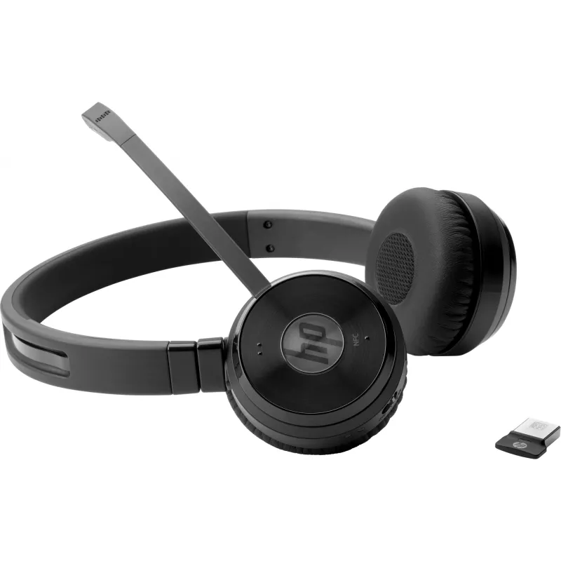HP UC Wireless Duo Headset, Bezprzewodowy, Biuro/Call center, 310 g, Zestaw słuchawkowy, Czarny