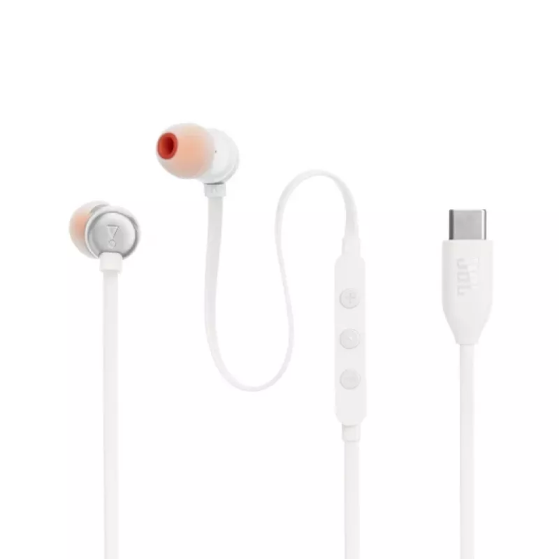 JBL Tune 310C Zestaw słuchawkowy Przewodowy Douszny Rozmowy/Muzyka USB Type-C Biały