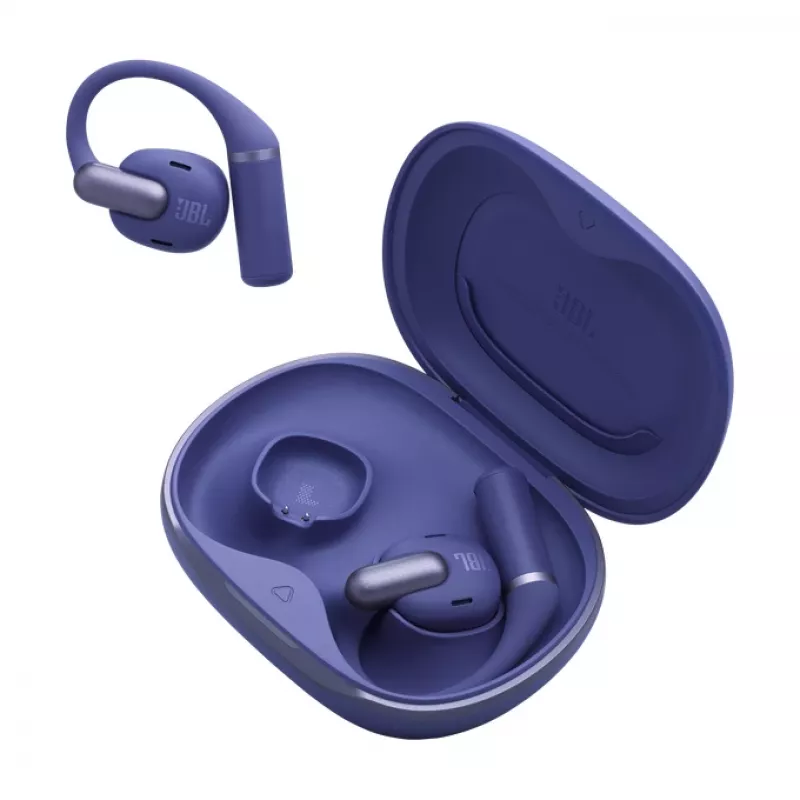 Zestaw słuchawkowy JBL Sense Pro TWS z zaczepem na ucho, Bluetooth, podstawka ładująca USB-C, 20–40000 Hz, niebieski, 95,2 g