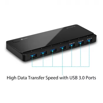 TP-Link UH700 hub interfejsowy USB 3.2 Gen 1 (3.1 Gen 1) Micro-B 5000 Mbit/s Czarny