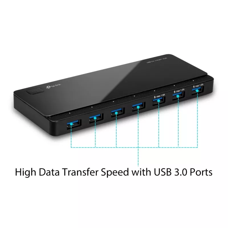 TP-Link UH700 hub interfejsowy USB 3.2 Gen 1 (3.1 Gen 1) Micro-B 5000 Mbit/s Czarny