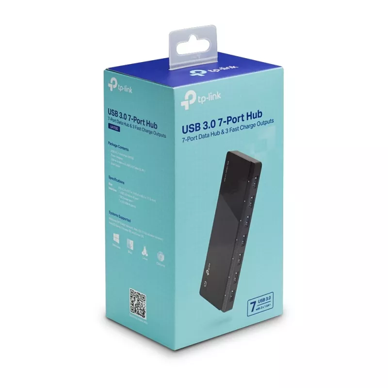 TP-Link UH700 hub interfejsowy USB 3.2 Gen 1 (3.1 Gen 1) Micro-B 5000 Mbit/s Czarny