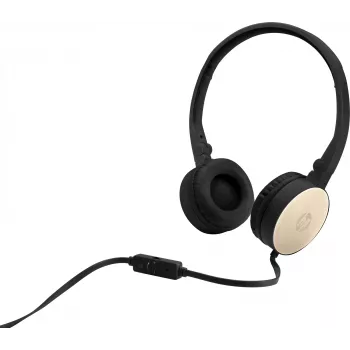 Zestaw słuchawkowy HP Stereo H2800 (czarny z jedwabistym złotem), Przewodowy, Rozmowy/Muzyka, 125 g, Zestaw słuchawkowy, Czarny, Złoty