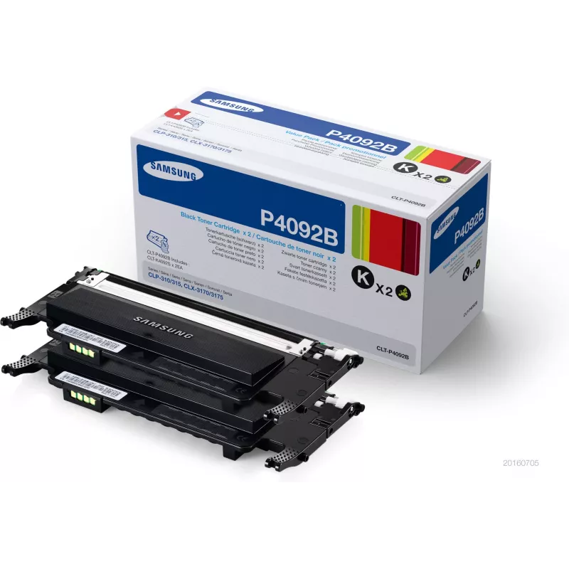 Zestaw 2 tonerów, Samsung CLT-P4092B, Czarny, 1500 stron na toner