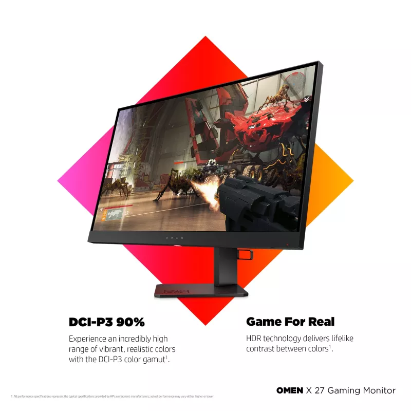 Monitor komputerowy HP OMEN X 27 68,6 cm (27 cali) 2560 x 1440 pikseli Quad HD Czarny (produkt odnowiony)
