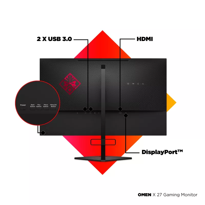 Monitor komputerowy HP OMEN X 27 68,6 cm (27 cali) 2560 x 1440 pikseli Quad HD Czarny (produkt odnowiony)