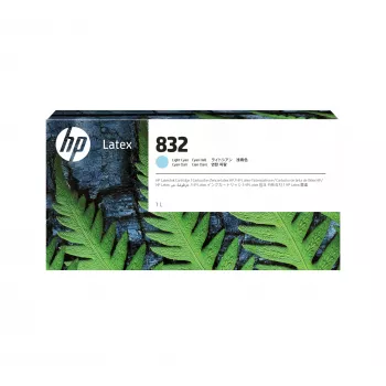 HP 832 1-litrowy wkład atramentowy Latex Light cyjan, HP Latex 700, 700 W, 800, 800 W, termiczny atramentowy, cyjan, Chiny, Stany Zjednoczone, Singapur, 243 mm, 64 mm