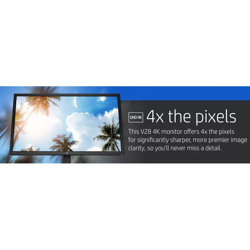 Monitor komputerowy HP V28 71,1 cm (28 inch) 3840 x 2160 pikseli 4K Ultra HD LED Czarny
