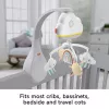 Fisher-Price Rainbow Showers Karuzela do łóżeczka z funkcją przyłóżkową, łóżeczko, dźwięk, lampka nocna, wbudowany timer, tkanina, plastik